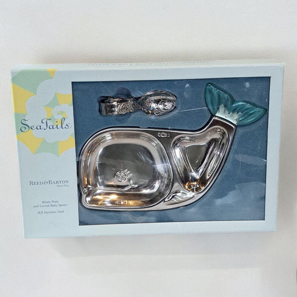 Reed & Barton SeaTails Whale Plate 18/8 Stainless Steel